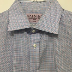 Thomas pink French cuff button down shirt